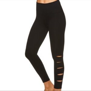 NEW! $110 GAIAM Hudson 7/8 high rise tap shoe black leggings 9563